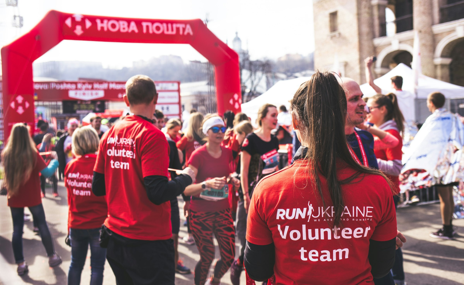 Volunteers at a community event